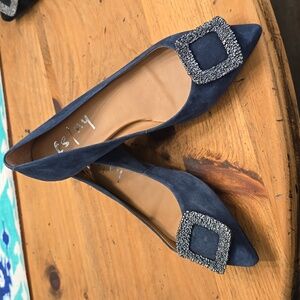 French Sole suede pointed toe flats. Never worn. Szs 7.5 and 5.5.